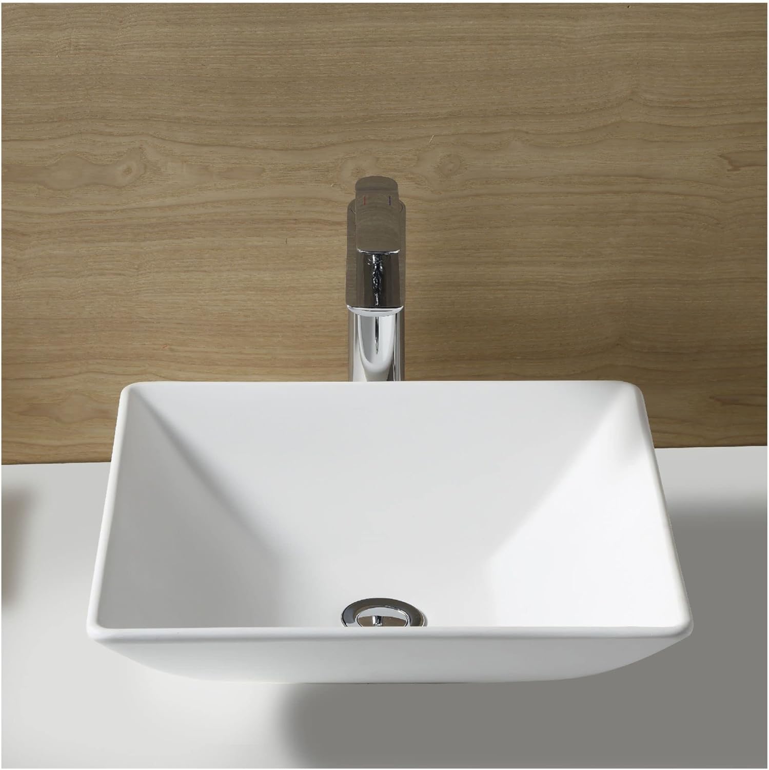 Karran Quattro QM178 Vibrant Matte White 16 in. Square Bathroom Vessel Sink