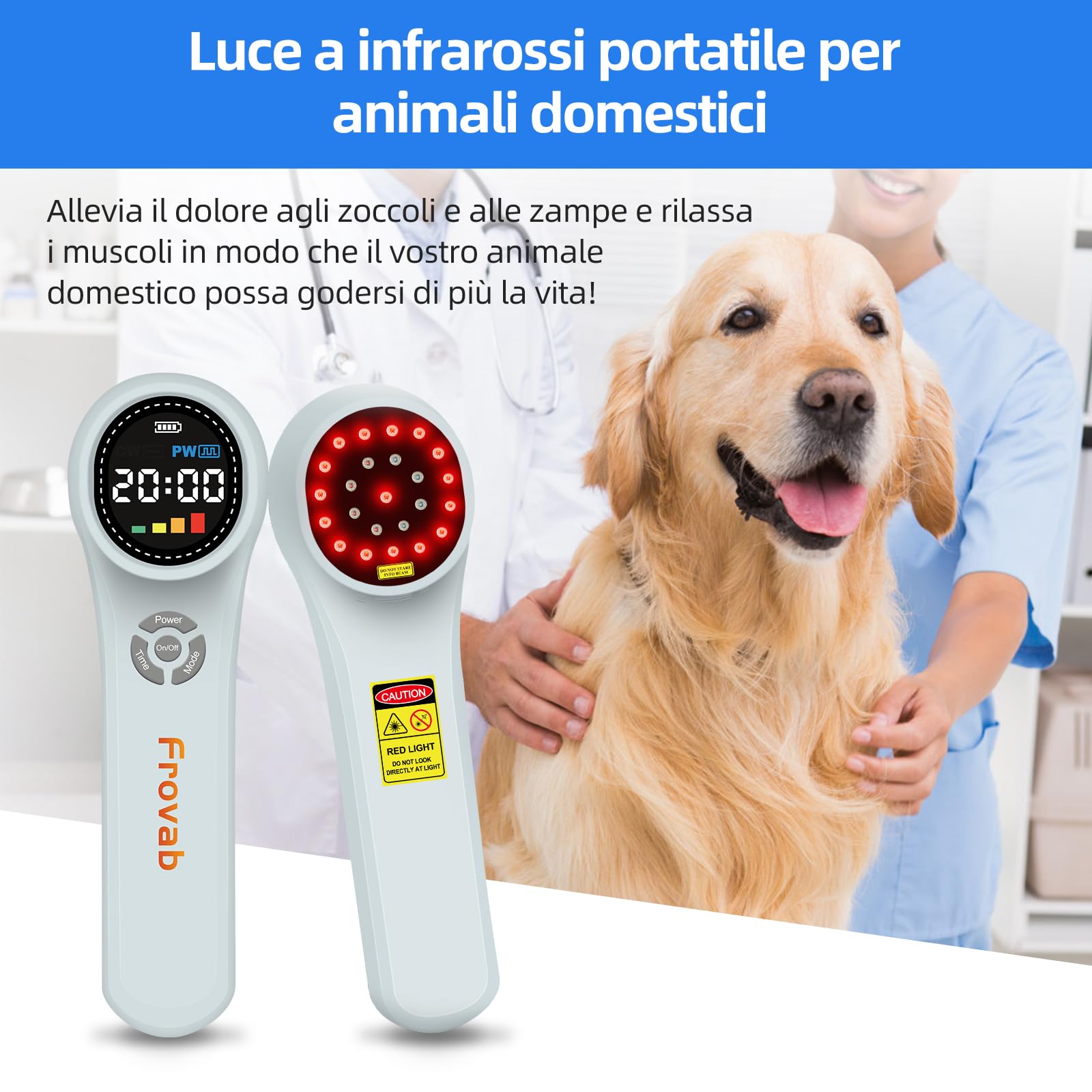 Dispositivo Terapia Della Luce Rossa 4x980nm 4x810nm 16x660nm Dispositivo Portatile per Terapia a Luce Rossa, Terapia Della Luce a Infrarossi per Sollievo dal Dolore, Ginocchio, Spalla, Schiena