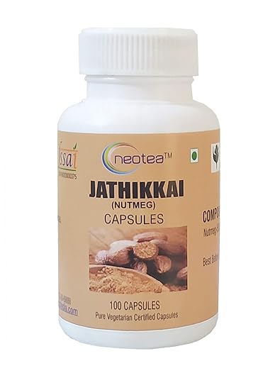 Neotea Jathikkai Jaiphal Nutmeg Capsules 100Nos 500mg Each