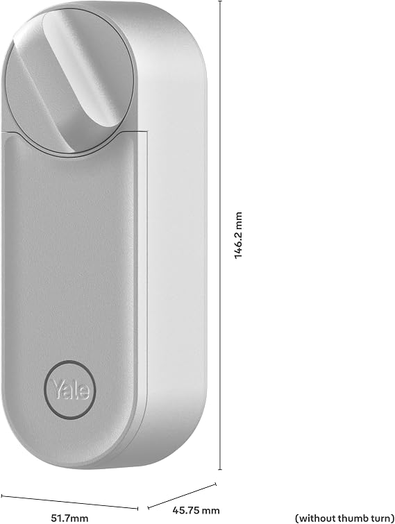 Yale Linus Smart Lock L2, Silver, 05/103210/SI, Keyless Access, Control with Yale Home App, Integrated Wi-Fi, Remote Locking/Unlocking, Virtual Key, Simultaneous Alerts