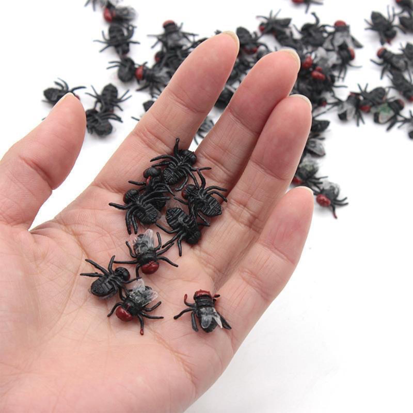 20 Mosche Finte Scherzo - Modelli Realistici Per Halloween E Pesce D'Aprile
