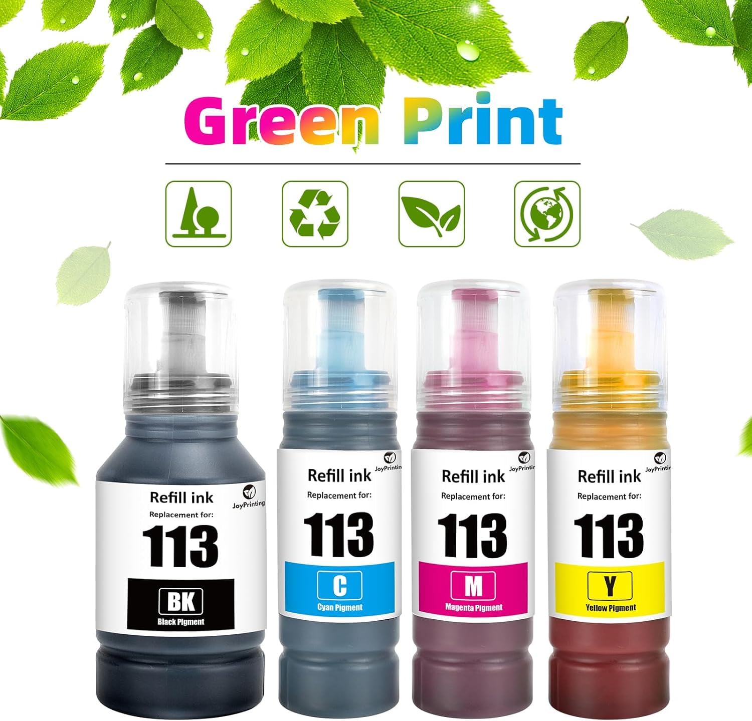 113 Encre compatible avec Epson 113 Cartouches d'encre compatibles avec Ecotank ET-5150 ET-5170 ET-5800 ET-5185 ET-5805 ET-5850 ET-5855 ET-5880 ET-5885 ET-16150 ET-1666. 50 ET-16655