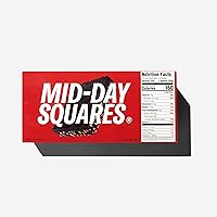 Vista 2 de Mid-Day Squares Barras de chocolate altas en proteínas, 1.16 onzas cada una, 2 unidades, 24 cuadrados, sabor a mantequilla de almendras, suministro