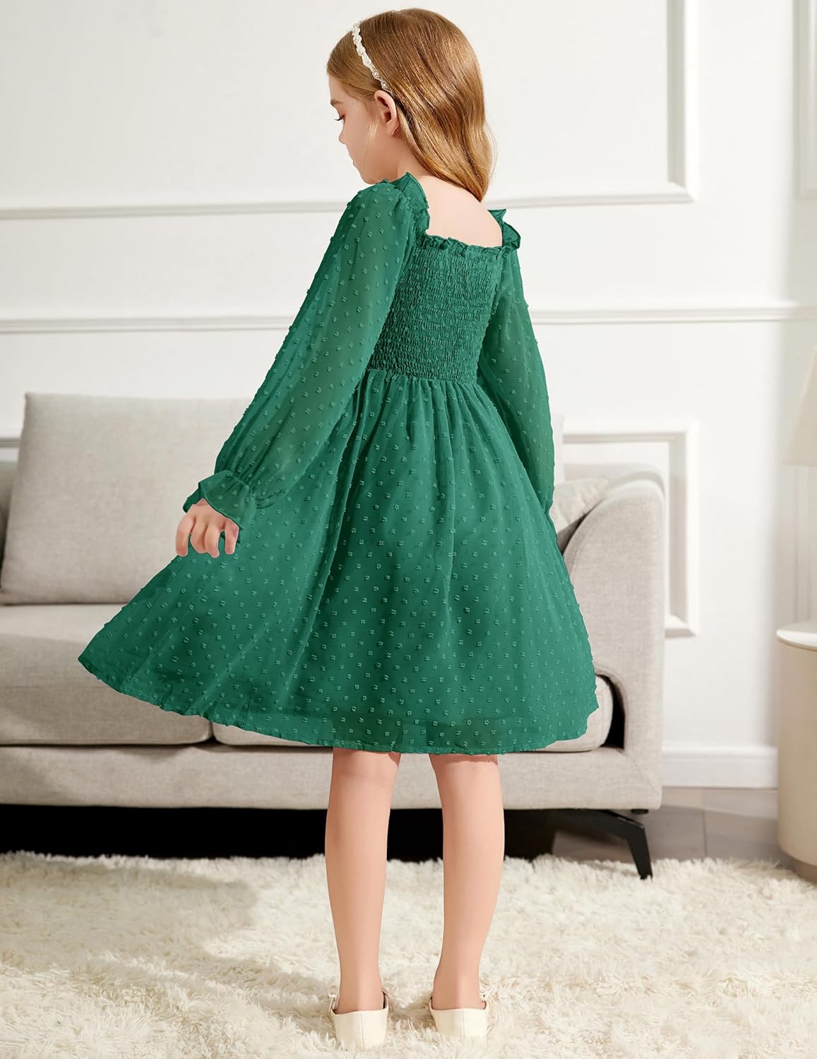Arshiner Girl Tulle Dress Winter Long Sleeve Teen Girls Party Casual Dresses 5-14Y - Image 8