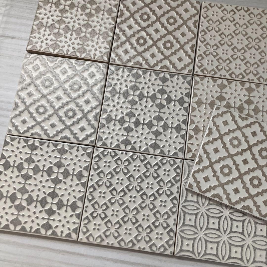 Amazon.co.jp: バティック柄タイル ベージュ5枚、グレー5枚 : DIY  
