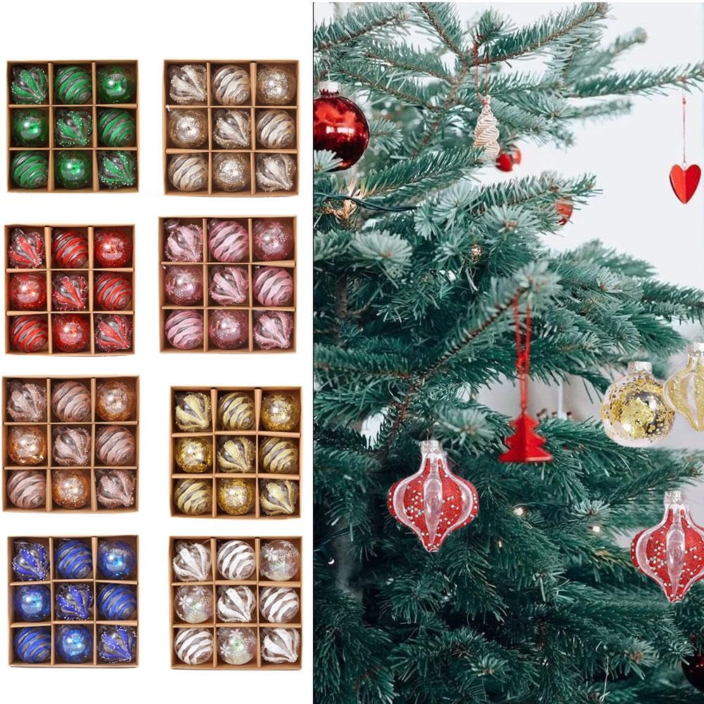 Boules De Noël Blanc Argenté Plastique Tissu Paillettes 8 X 8 X 8 Cm (6