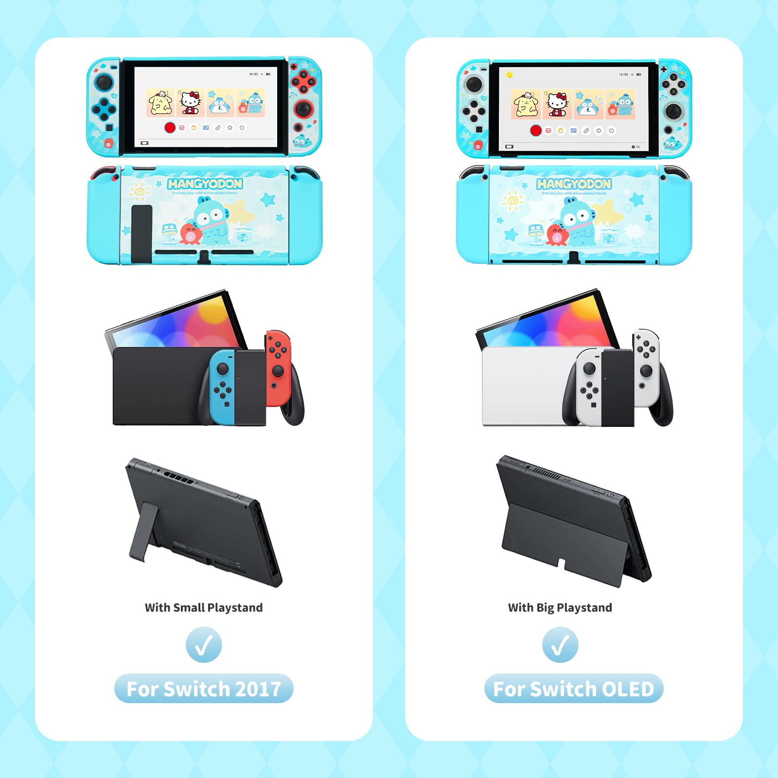 Kuitmor Coque de protection pour Switch OLED, coque de protection fine compatible avec Switch OLED, design résistant aux rayures et aux chocs, coque de protection originale pour manette - Poisson