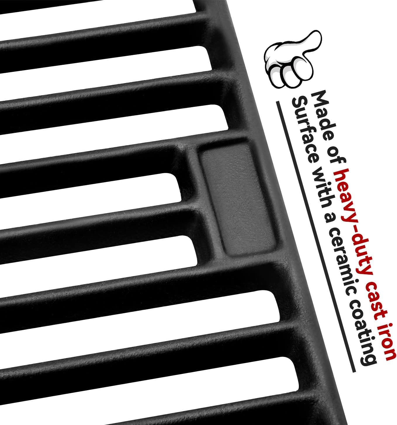 GGC 19 3/4" Grill Grates for Chargriller 3001, 5050, 3008, 3030, 3725, 4000, 5252, King Griller 3008, 5252, 4 PCS Cast Iron Grill Grates Replacement for Char griller Grills