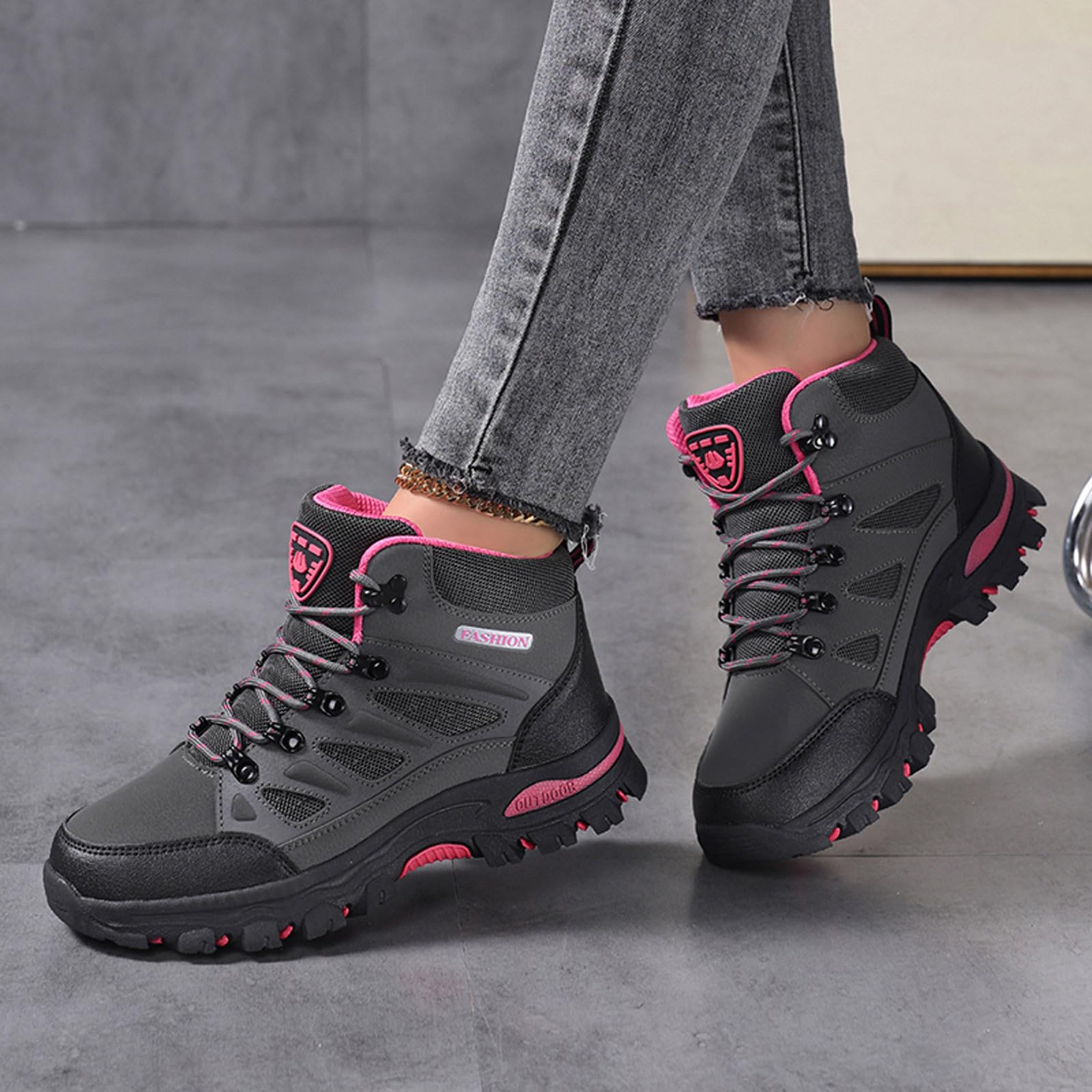 Generisch Botas de senderismo impermeables para mujer, botas de senderismo al aire libre, trekking, camping, trail, botas de senderismo, alta durabilidad, excelentes zapatos de entrenamiento