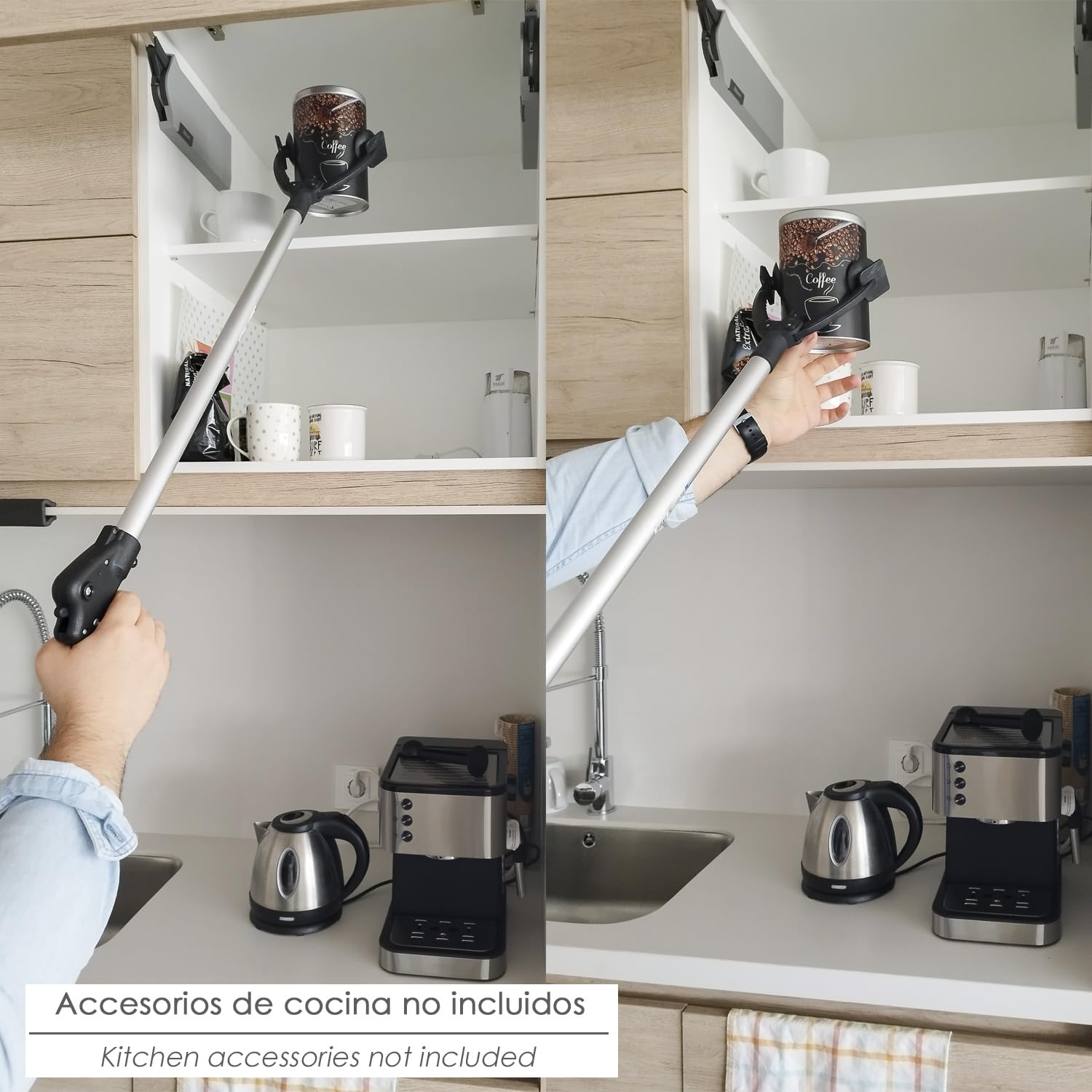 WOLFPACK LINEA PROFESIONAL Pinza Coger Objetos 88 cm De Aluminio con Ventosas y Seguro De Bloqueo