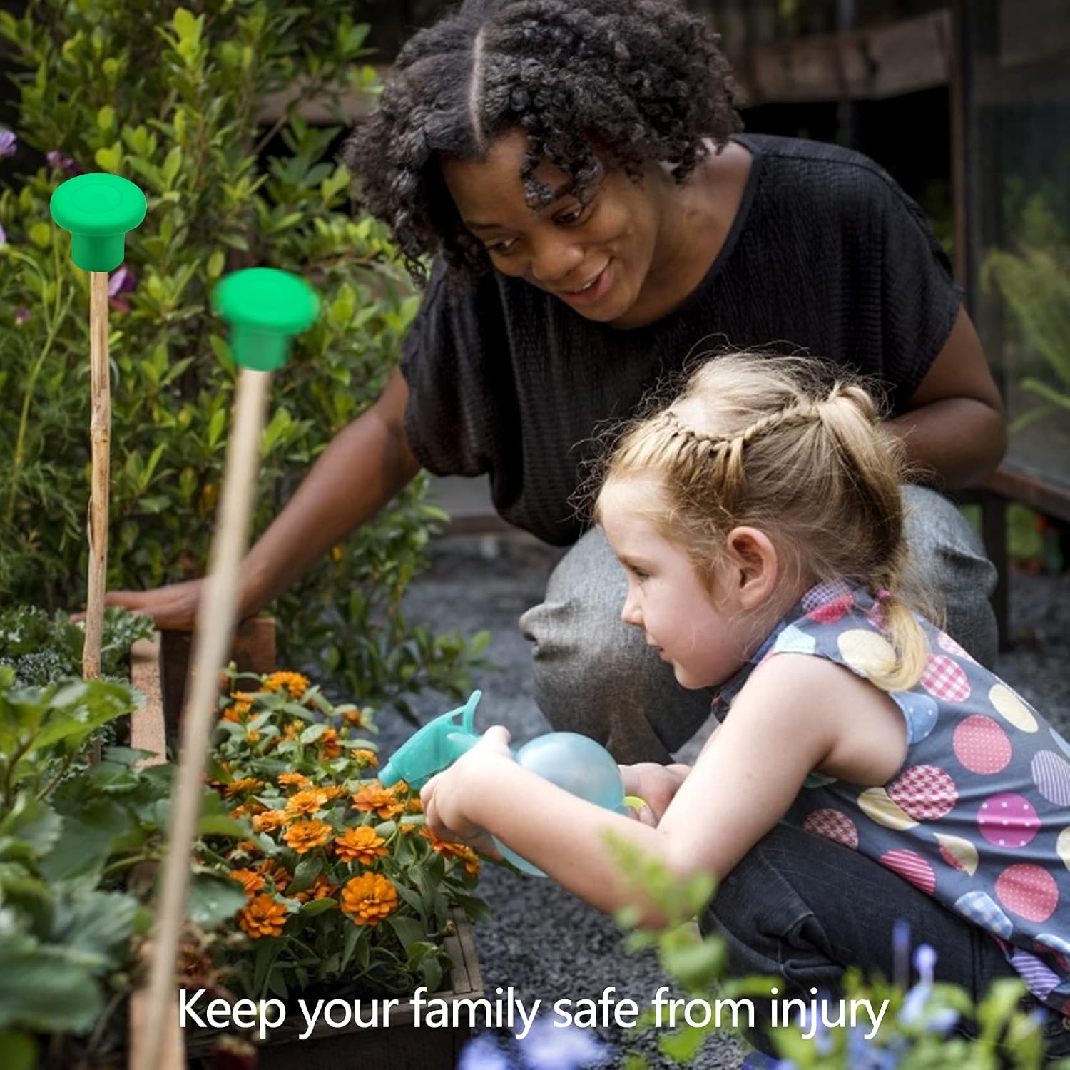 32 Pcs Cane Toppers Caps Safety Cane Tops Covers Green Rubber Garden