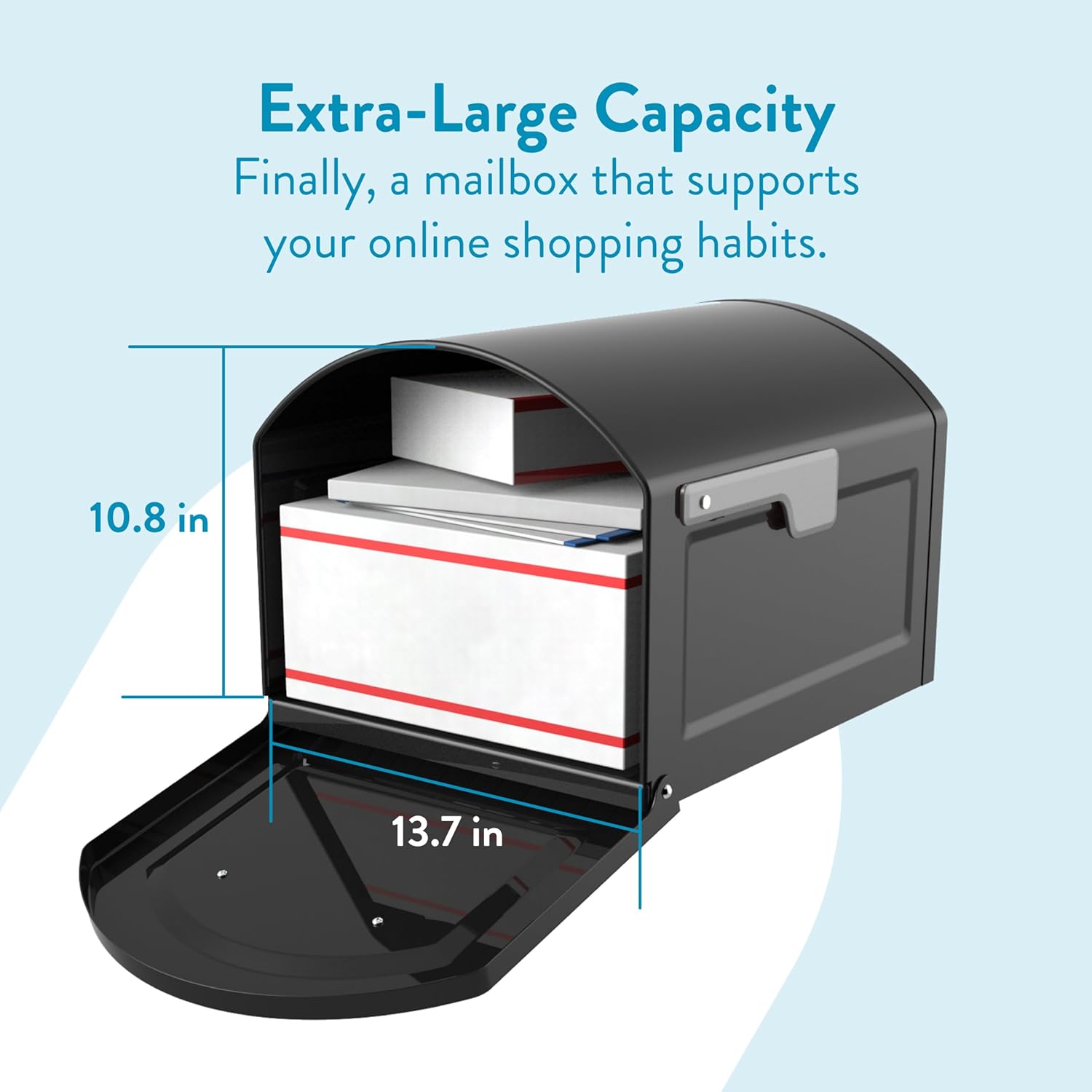 Architectural Mailboxes 950020B-10 Centennial Postmount Mailbox, XL, Black