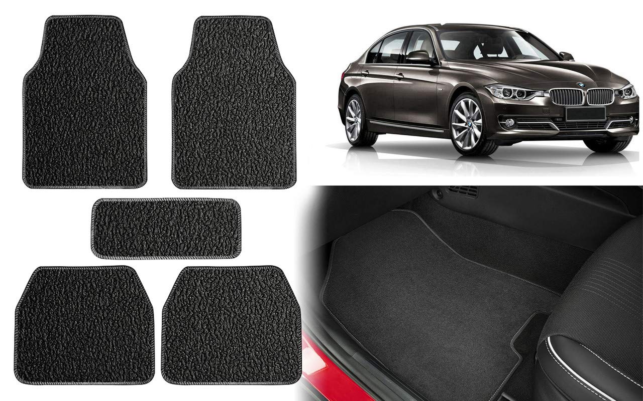 Selifaur - Set of 5 Pcs Black Carpet Floor Car Mats for BMW 3 Series