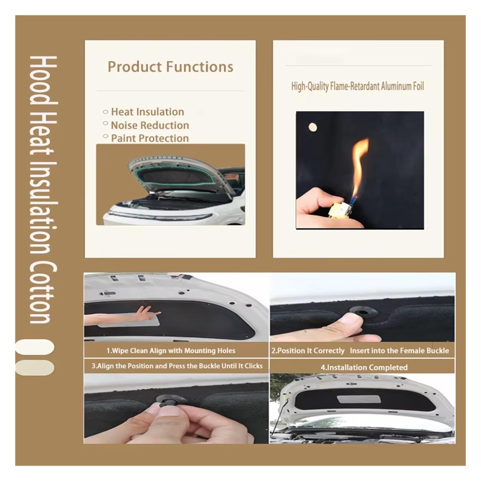 Insonorizzazione vano motore Per Vw Per Passat NMS MK1 A32 A33 2012 2013 2014 2015 2016 2017 2018 2019 Isolamento Acustico Zerbino Cofano Anteriore Motore