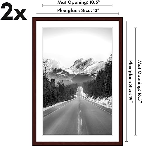 Vista 494 de Americanflat Portarretratos de 8 x 12 pulgadas con plexiglás pulido, juego de 2 portarretratos de 6 x 8 pulgadas con paspartú o para fotos de 8 x 12