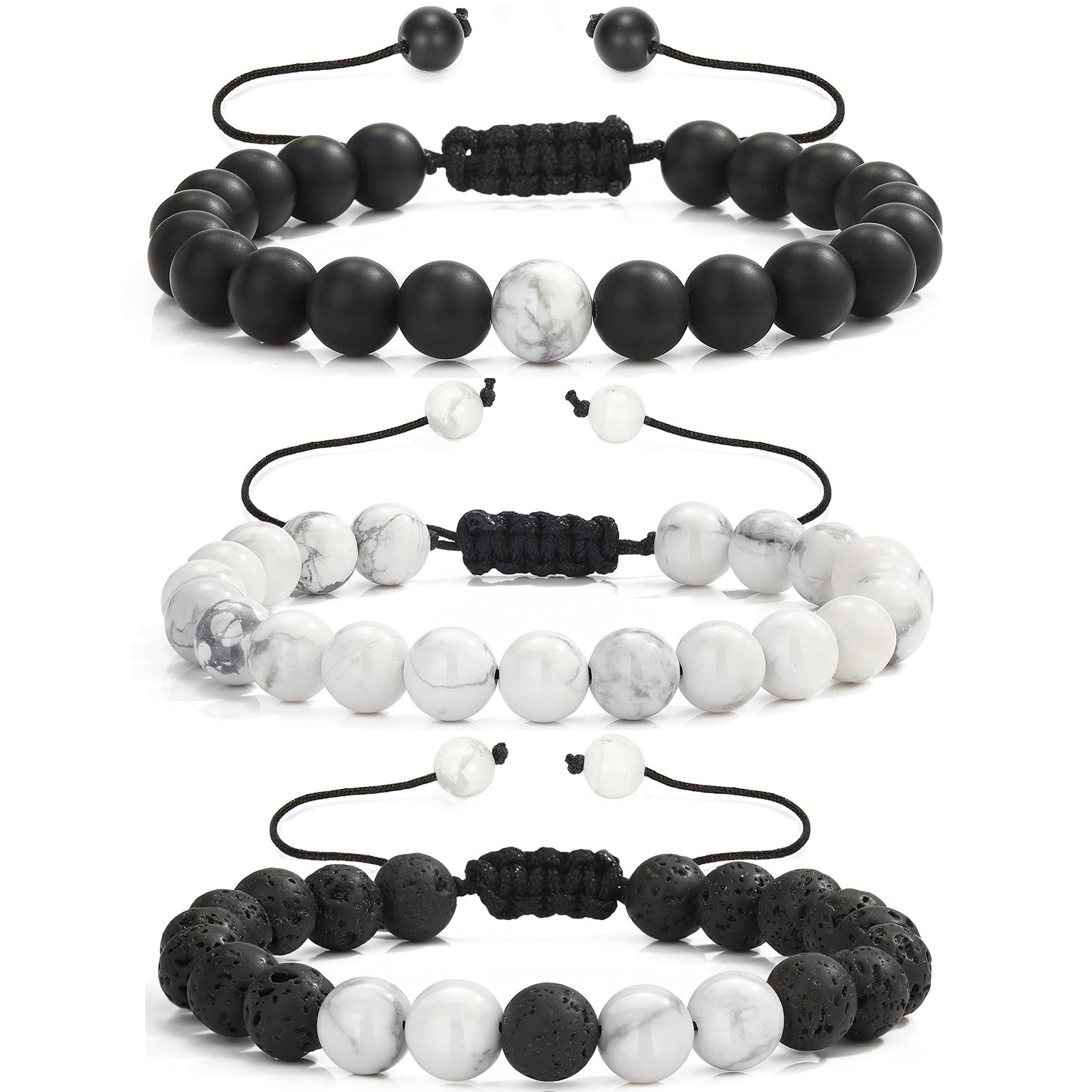 MengPaMens Beaded Bracelets Bracelet Lava Rock Beads Stone Trendy Jewelry Sets Gifts for Him Boyfriend