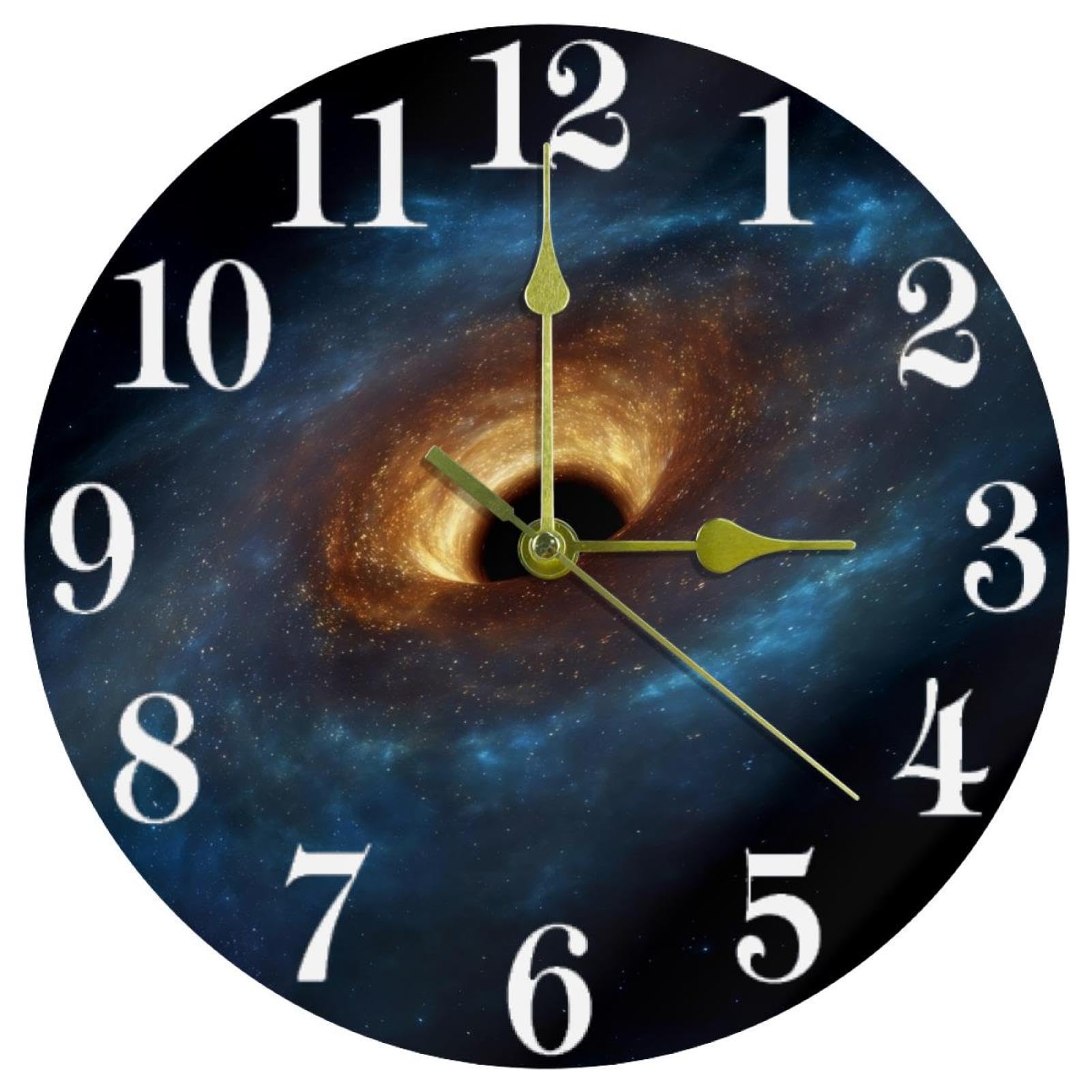 Horloge murale galaxie silencieuse ronde à quartz pour salon et bureau
