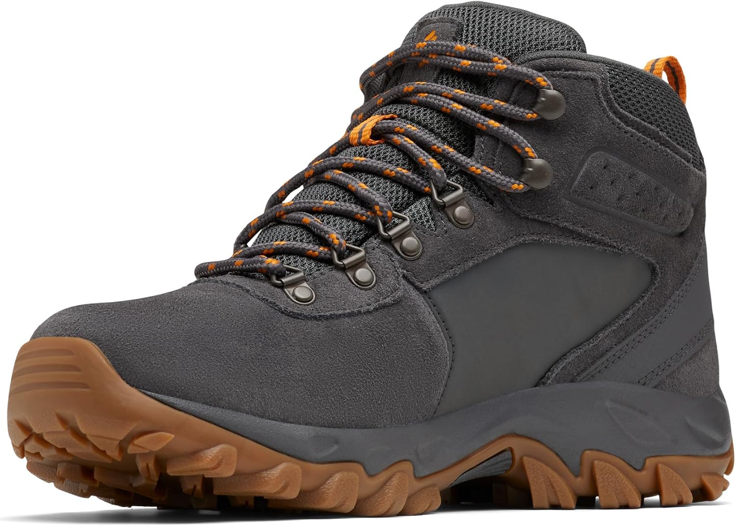 Columbia Men's Newton Ridge Plus II Suede Waterproof Hiking Shoe, Dark Grey/Gold Amber, 11