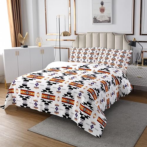 Vista 104 de Erosebridal Ethnic Tribe Feather Coverlet Set Geometric Aztec Bedspread,Western Quilted King African Tribe Arrow Retro Vintage Exotic Geometric