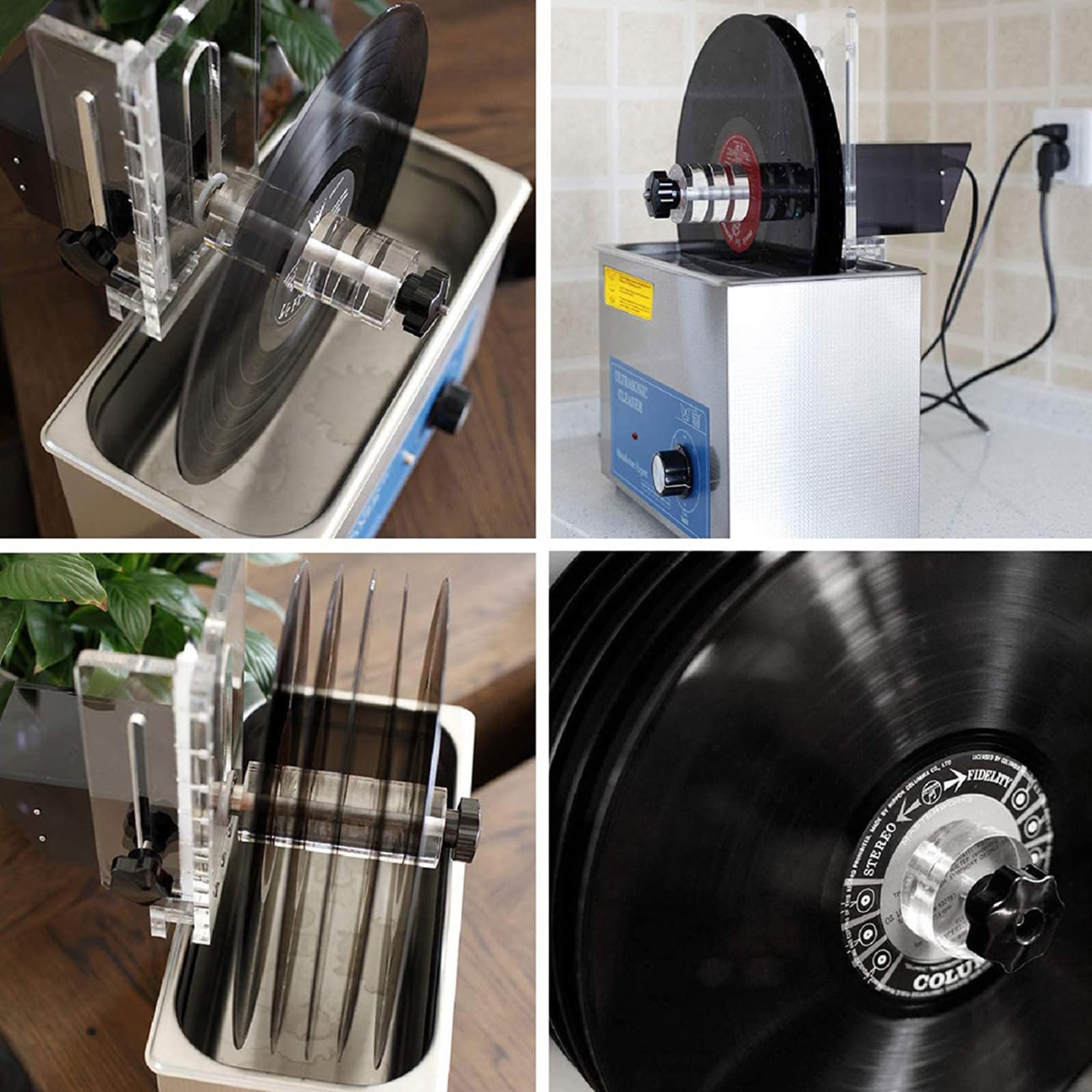 PEIXEN Limpiador de Discos/Discos de 140 W, Limpiador ultrasónico de Discos de Vinilo de 12", Limpia de 1 a 6 Discos de Vinilo a la Vez, Limpiador de Discos, función de Temporizador Digital, Limpieza
