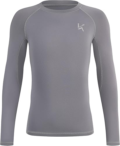 Camiseta de compresión de manga larga para niños y jóvenes, para fútbol, béisbol, absorbe la humedad, capa base atlética