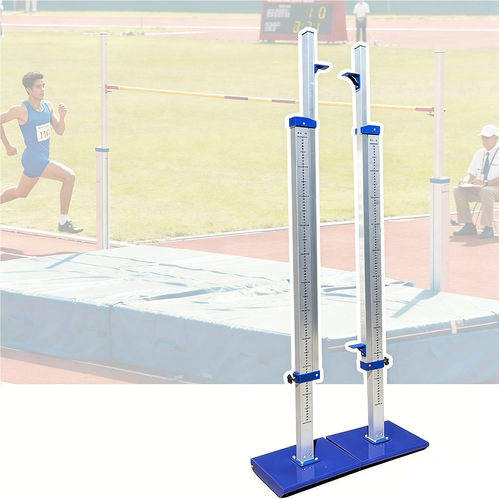 GYKOZY Portable High Jump Standards Pole,Moveable Base Stand,Athletic High Jump Training Equipment,50 to 260cm Adjustable Height,For Track & Field
