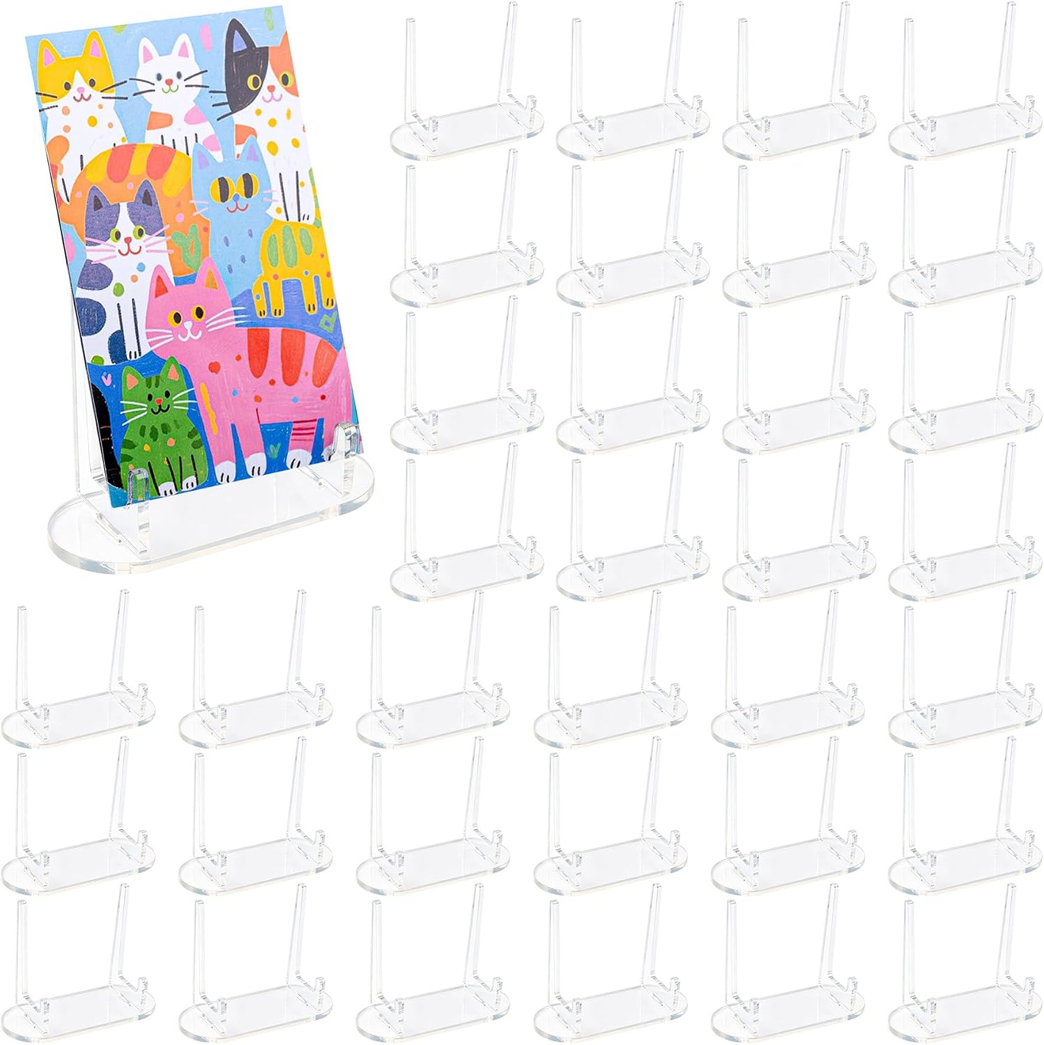 30 Pack Acrylic Trading Card Display Stand Clear Photo Card
