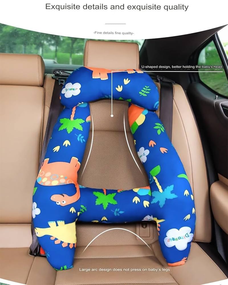 Xikangshun H-Shape Car Pillow Sleeping Head Support, Portable Travel Kids Pillow For Car Seats Long-Distance, Car Sleeping Long Journeys Pillows For The Back Seat Adults And Children (D