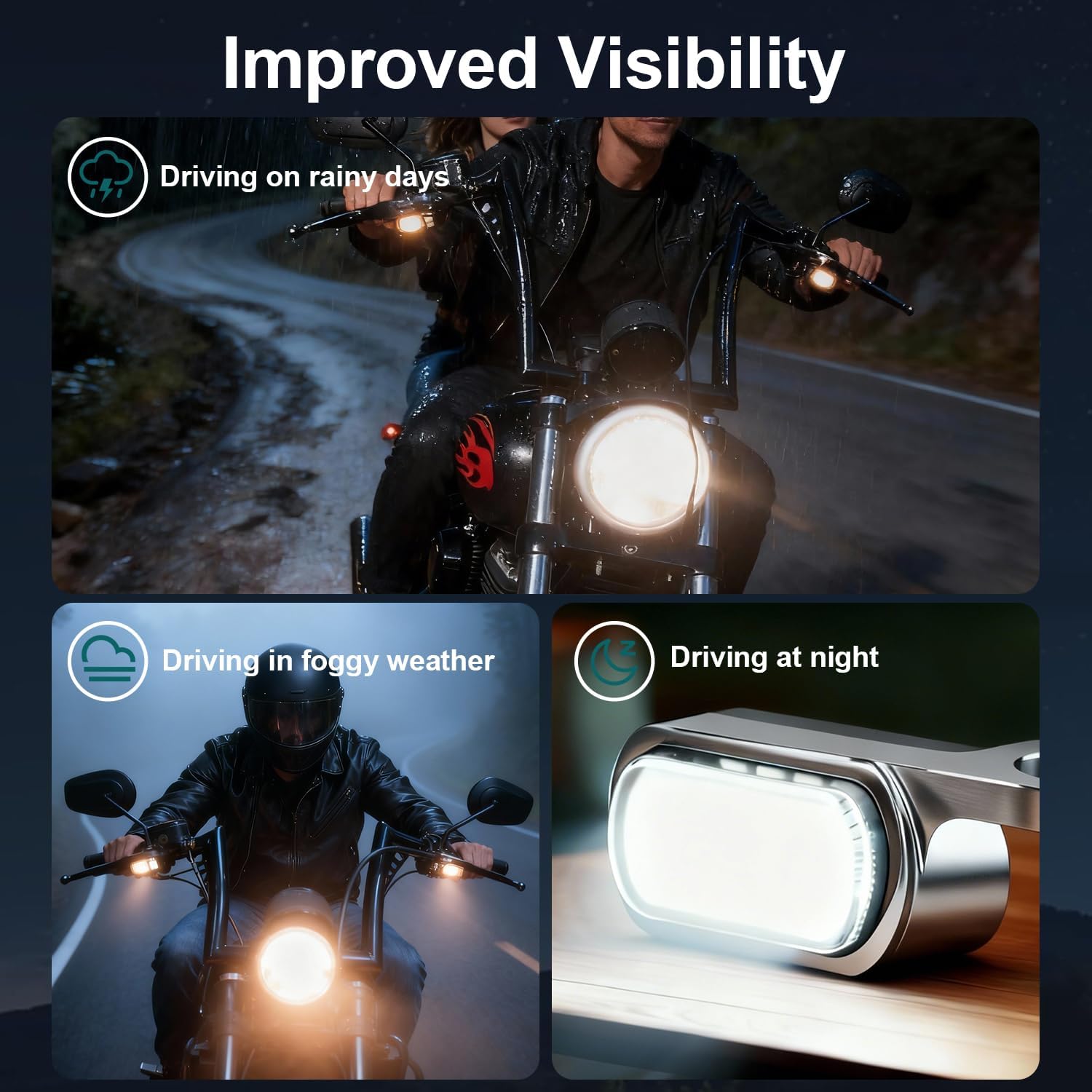 MoKitDora LED Turn Signals Front Mini Blinkers Running Light for 2009-2017 Harley Touring Street Road Electra Glide King 2015-2024 Softail Breakout Deluxe Fat Boy Street Bob, Chrome Housing