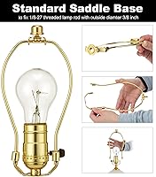 Vista 4 de Juego de 2 soportes desmontables para arpa de lámpara de 7 pulgadas para lámparas de mesa y de pie, soporte resistente para pantalla de lámpara