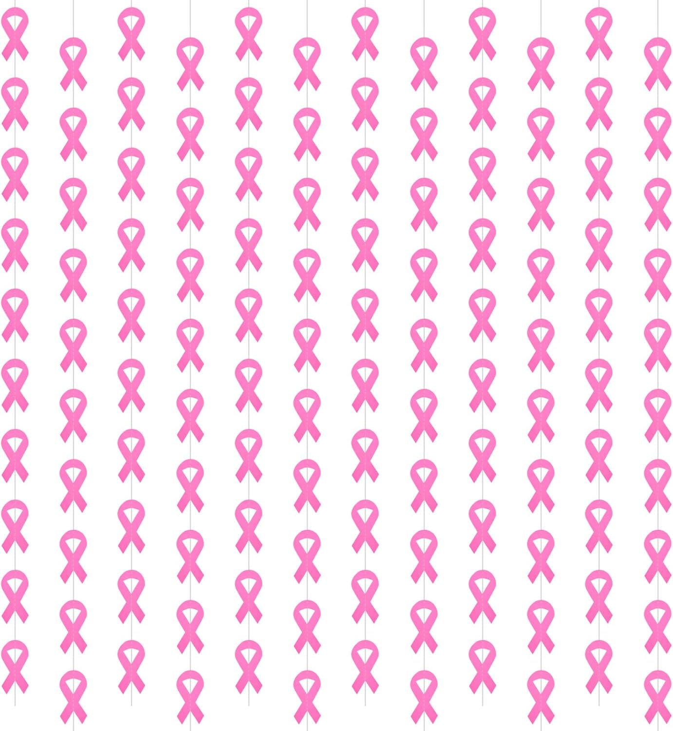 12 Pcs Breast Cancer Awareness Banner Cancer Theme Banner Backdrop Pink Ribbon Pennant Banner Breast Cancer Awareness Accessories Breast Cancer Decorations for Breast Cancer Awareness Party