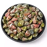 SigMntun Polished Unakite Crystal Stone Set - 72 Pcs, 0.5 10 oz Handpicked Tumbled Gemstones Rocks, Pebbles for Reiki, Chakra, Healing, Home Decor