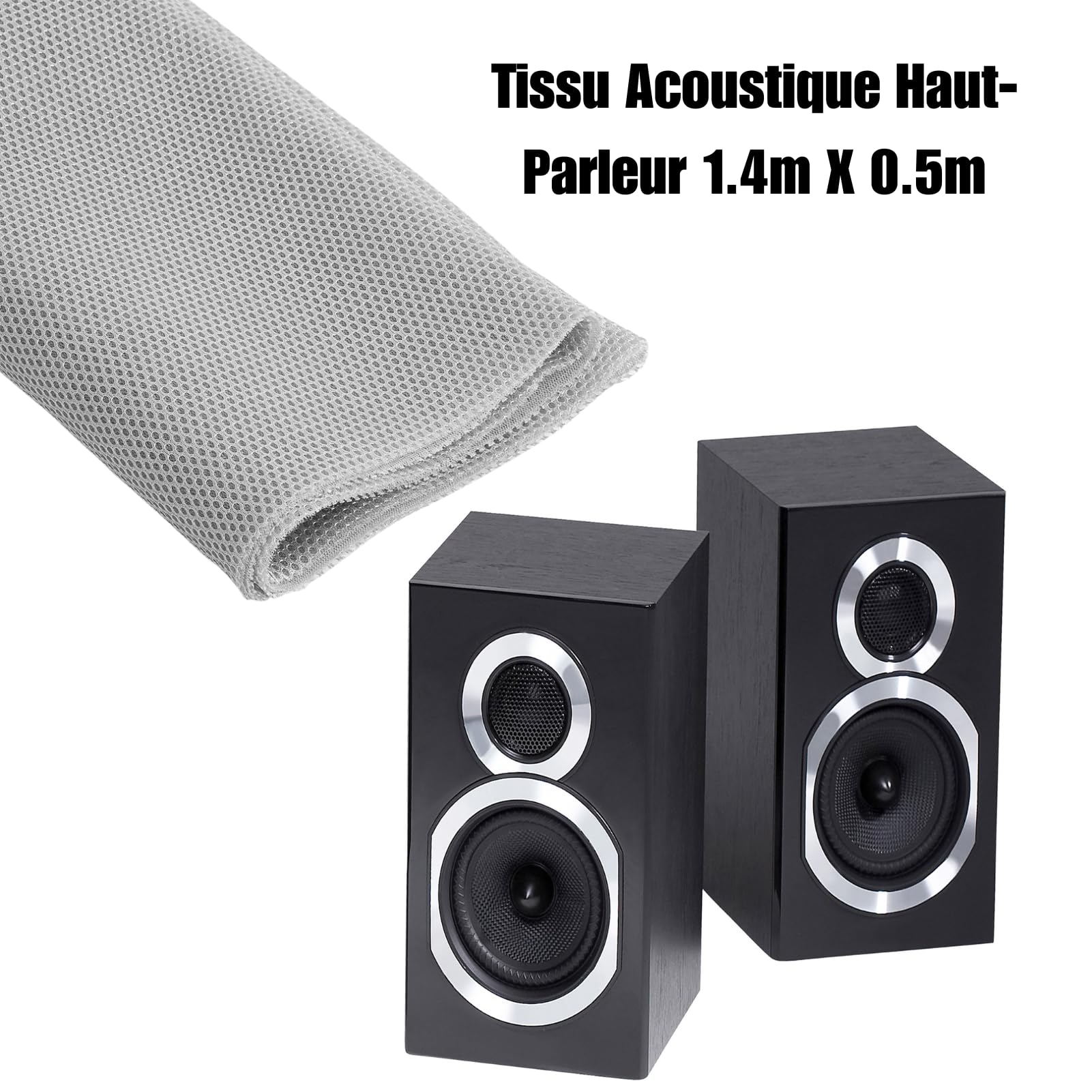Panno per Griglia 1,4 MX 0,5 m Tessuto a Rete per Altoparlanti Antipolvere per Altoparlanti Hi-Fi Cassa Acustica da palcoscenico(Grigio)