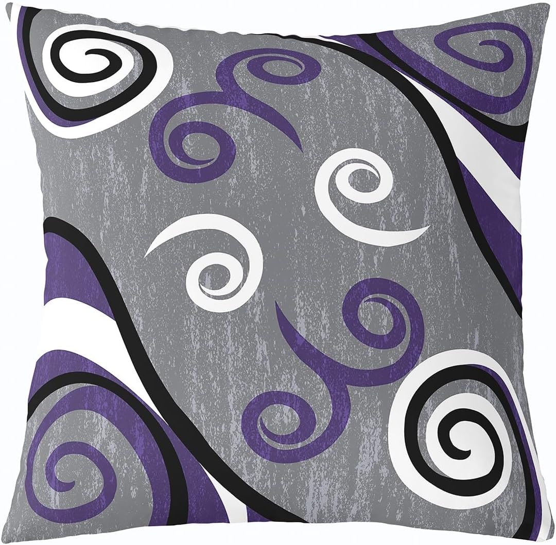 Modern Retro Creative Lines Double Sides Print Pillow Cover for Sofa Couch Chair,Abstract Swirls Throw Pillow Case Cover,Red Gray White Geometric Single Pack Cushion Cover Room Decor,24"x 24"