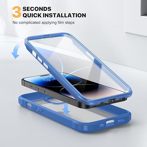 Miniatura 404 de Diaclara - Funda diseñada para iPhone 14 Pro Max, resistente, de cuerpo completo, con protector de pantalla sensible al tacto y antiarañazos + Blanco