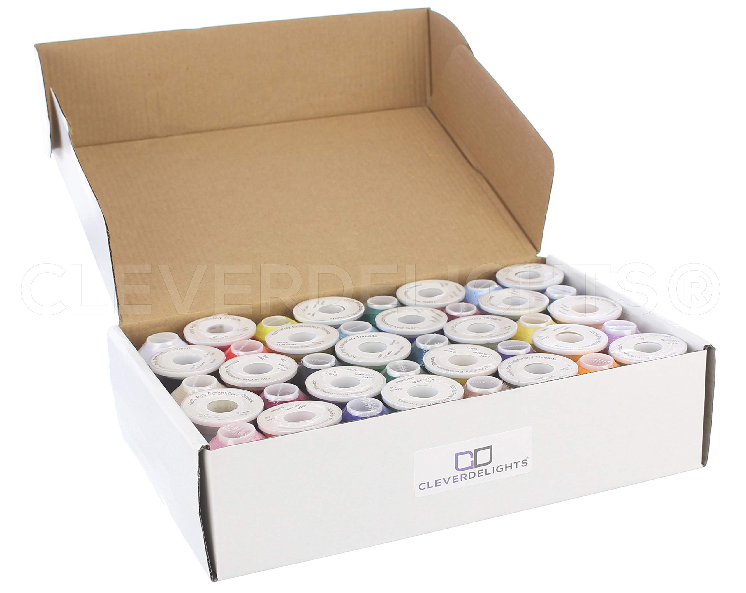 Amazon.co.jp: CleverDelights 40色刺繍ミシン糸セット 1100ヤード