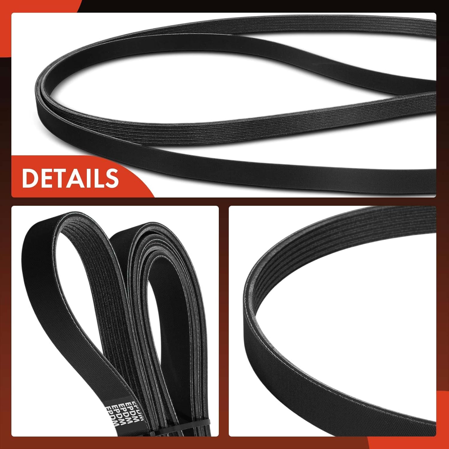 A-Premium Serpentine Belt 120.28 Inch Fit For Chevrolet Tahoe, C1500 C2500 K1500 K2500 Suburban, C3500HD, C4500 C5500 Kodiak, K3500 & GMC Yukon, C2500 Suburban, C3500HD, C4500 C5500 Topkick