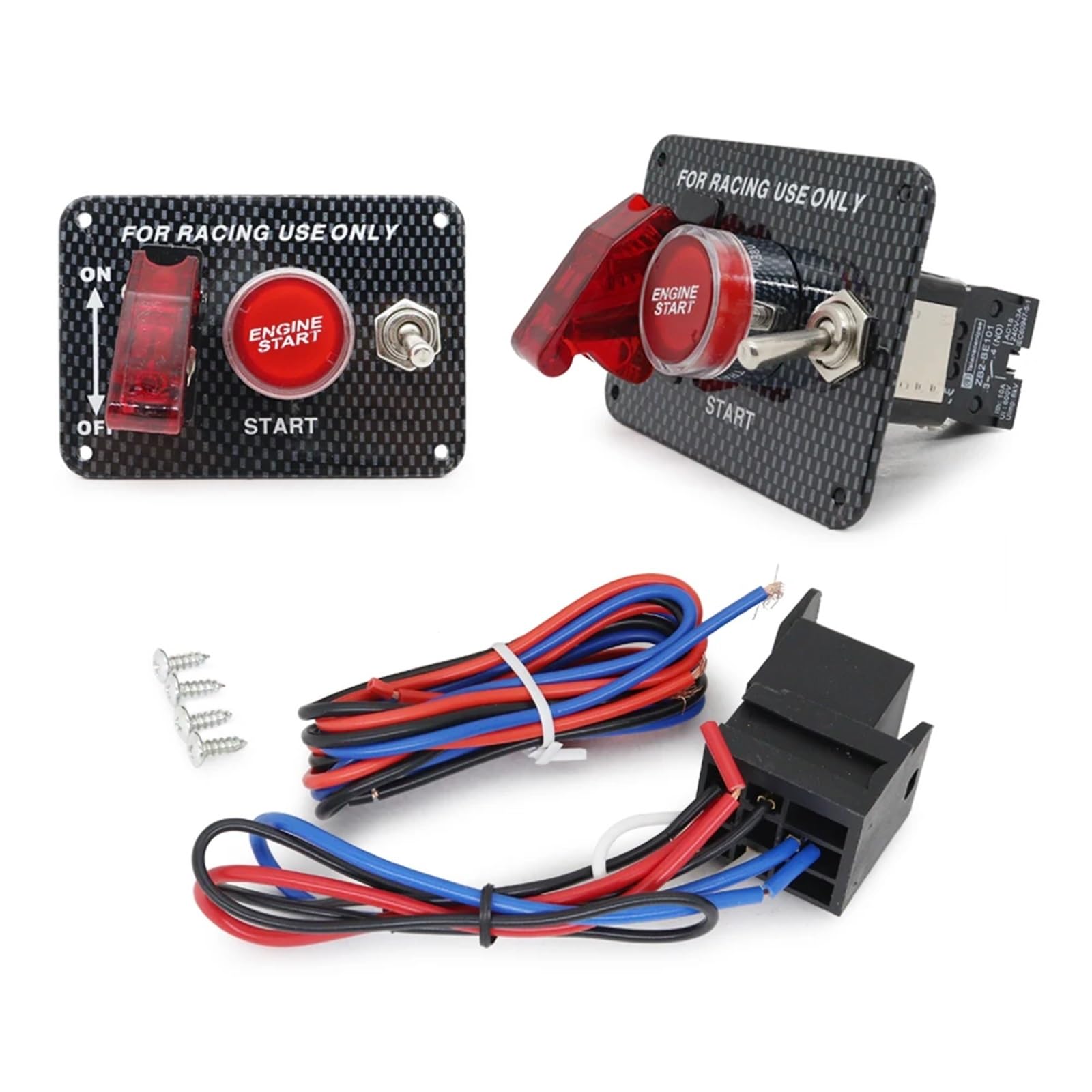 Interruptor de arranque Interruptor de encendido LED 12 V para coche carreras, interruptor y apagado del motor, panel interruptores palanca(9.5cm silver switch)