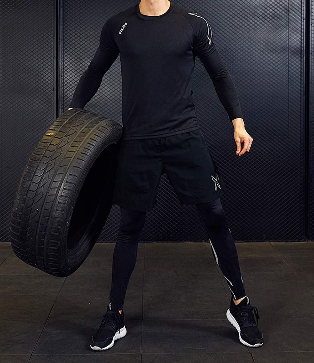 Moda odzież fitness, czteroczęściowy dres treningowy, odzież sportowa dla mężczyzn, elegancka, szara, XXXL