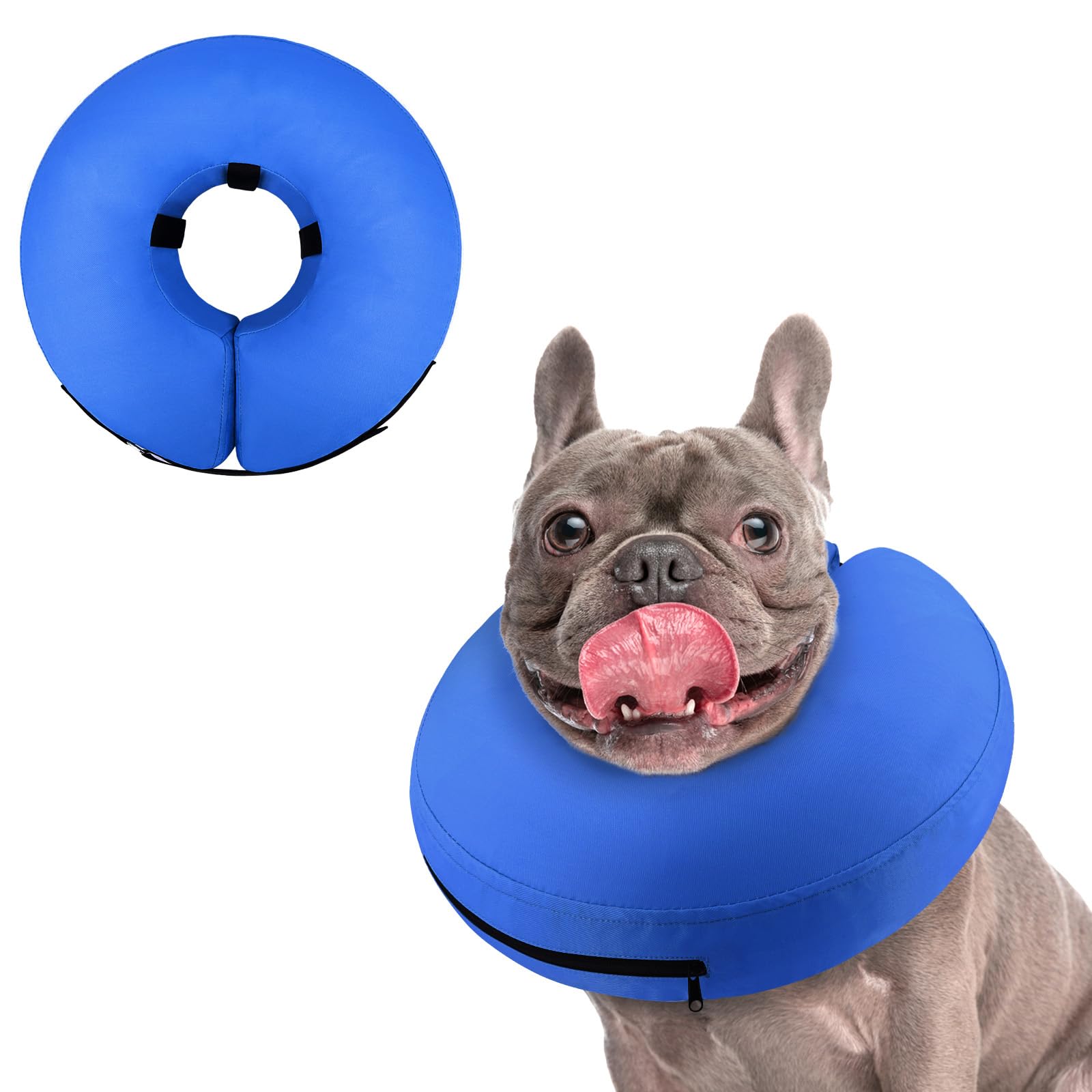 Supet Inflatable Dog Cone Collar for Large Medium Small Dogs, Soft Cone Collar for Dogs Cats, ECollar Doggie Neck Donut Dog Cone Alternative After Surgery