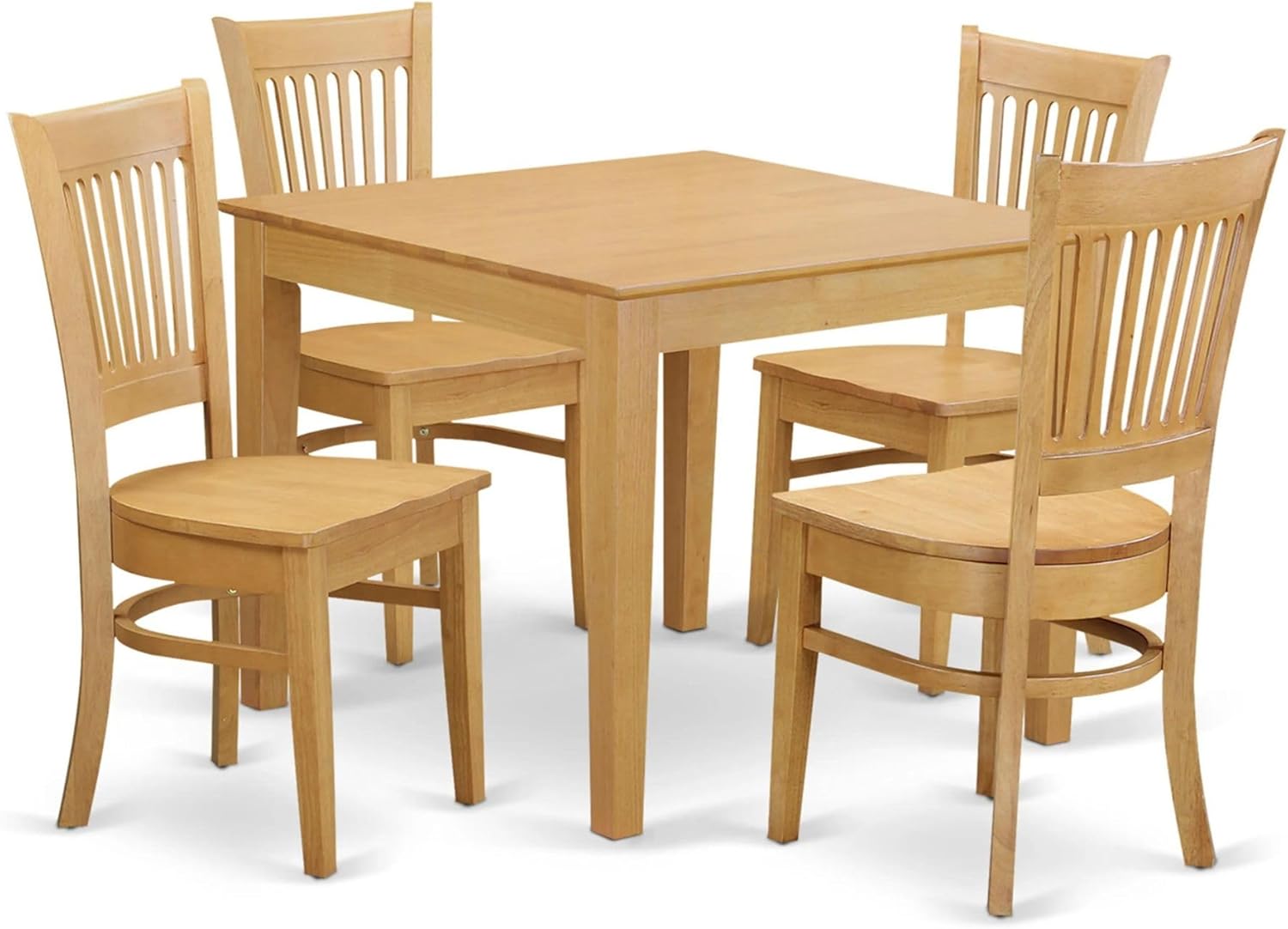 East West Furniture OXVA3-LWH-W 3 Piece Dining Set Contains a Square Dining Room Table and 2 Kitchen Chairs, 36x36 Inch, Linen White
