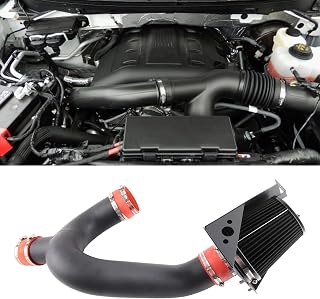 Cold Air Intake System + Heat Shield Compatible with 2012-14 Ford F150 3.5L V6 Ecoboost, Black Filter