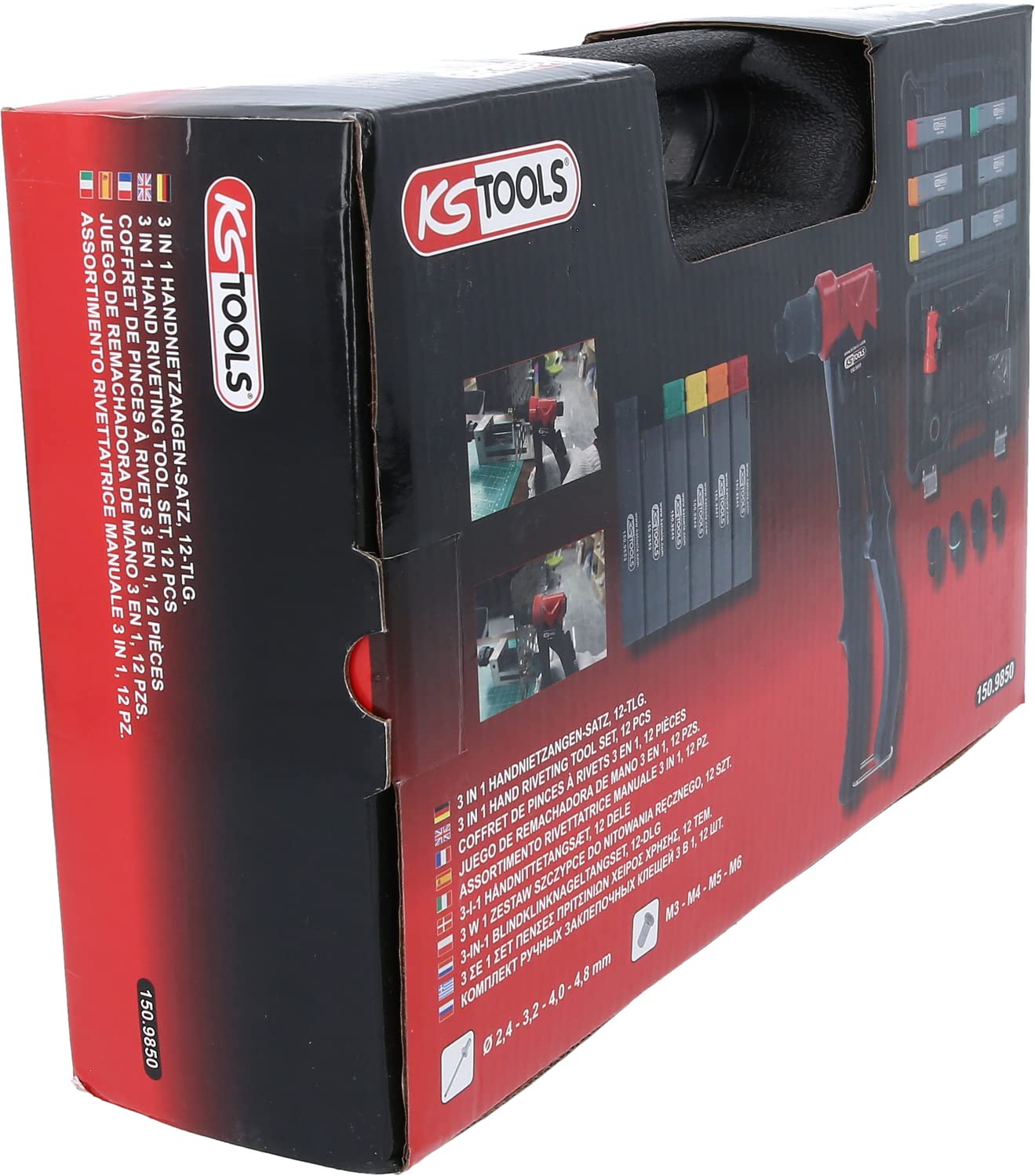 KS TOOLS 150.9850 Coffret pince à riveter + rivets