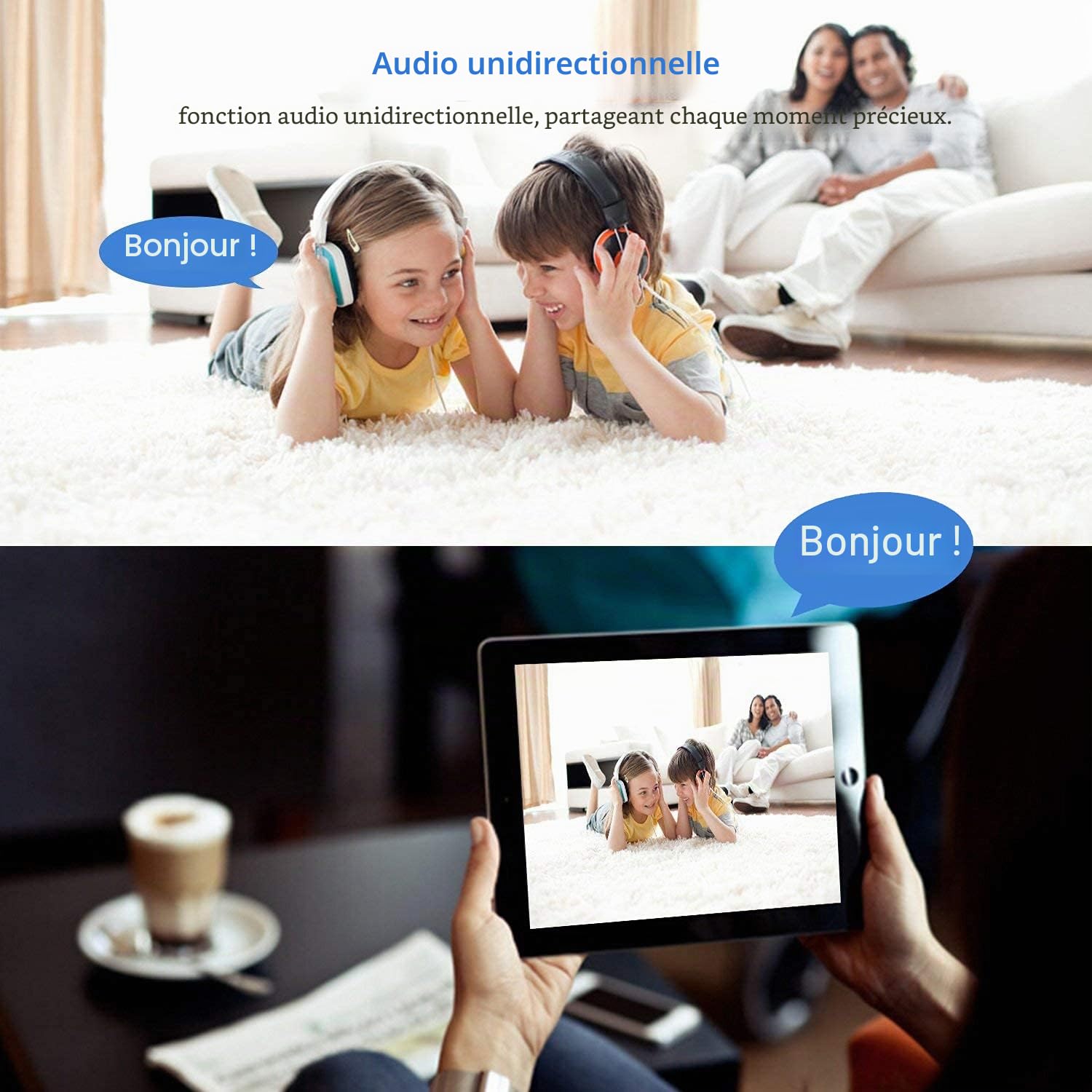 3MP Kit Camera Surveillance WiFi Exterieure Enregistrement Audio, REIGY Système Videosurveillance IP, 16CH NVR + 4X 1296P Camera Intérieux/Extérieur, Vision Nocturne IP66 Imperméable sans HDD
