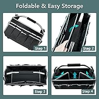 Vista 4 de WILAXI PRO Bolsas de herramientas para hombres resistentes, bolsas de herramientas plegables de 16 pulgadas, bolsa de herramientas con asa, bolsa