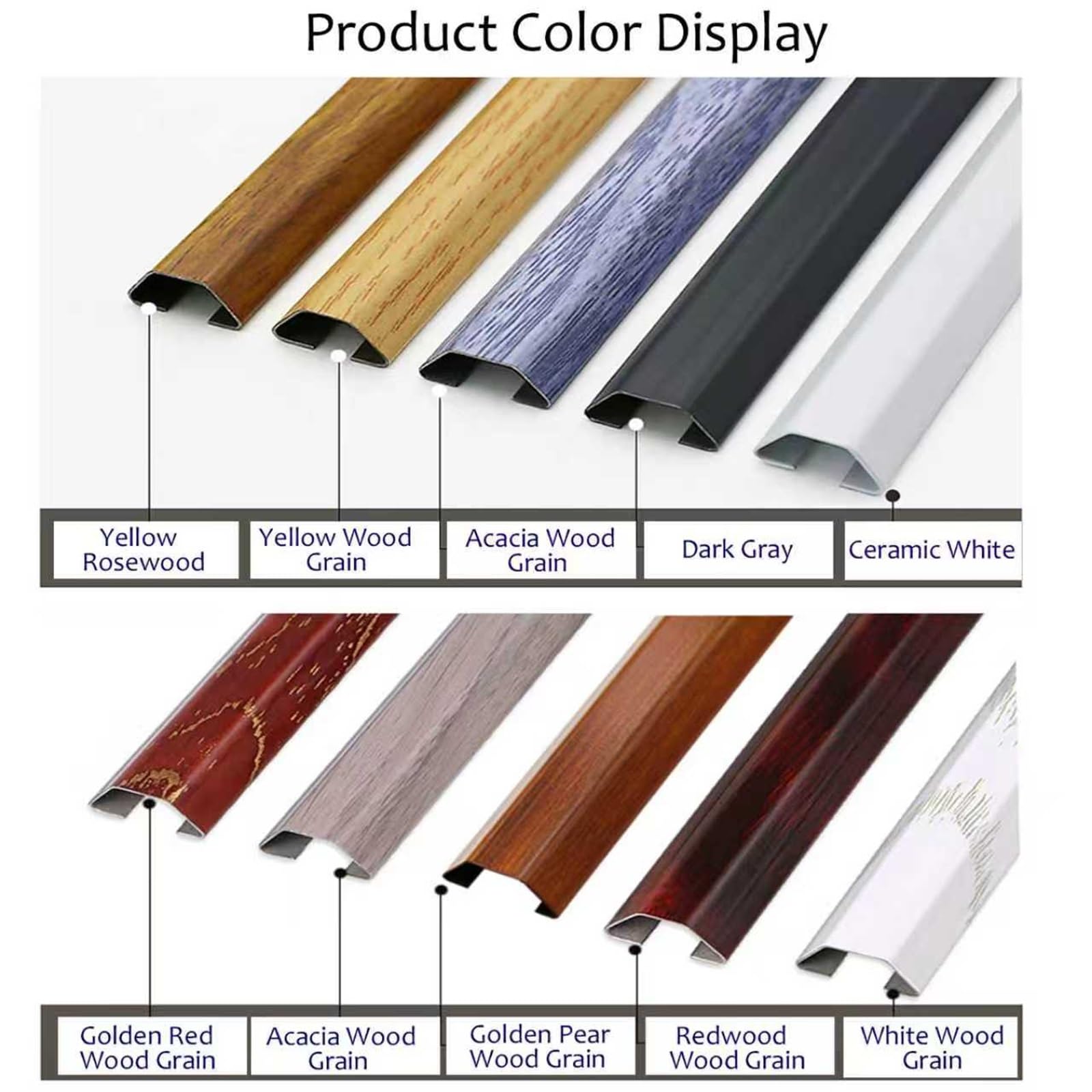 goulotte Electrique Gaine De Protection pour Câble en Bois De 50, 100, 150 Ou 180 Cm De Long, 1, 2, 4 Ou 10 Pièces, pour La Gestion des Câbles D'atelier Et(C-2 pcs,L Outer Width 50cm x 60mm)