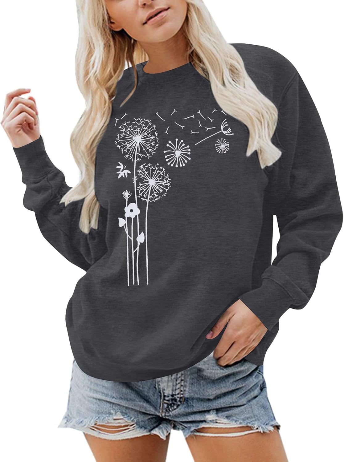 ASTANFY Be Kind Sweatshirt Womens Letter Print Pullover Long Sleeves Blessed Top Blouse - Image 2