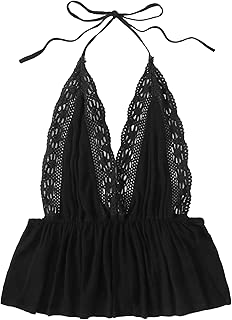 Women's Deep V Neck Halter Crop Cami Top Sleeveless Vest - coolthings.us