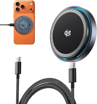 THREEKEY MagSafe Charger, Official Qi2 Certified, 25W Fast Charging, High Rotation Cooling Fan, 2m USB-C Cable Included | Qi2.2 iPhone 17/16 iOS 26