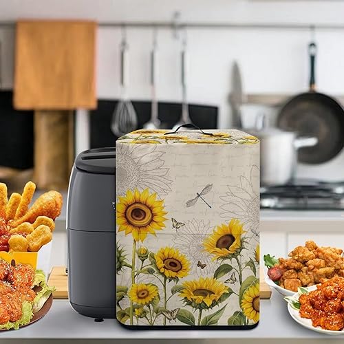 Miniatura 5 de Funda para freidora de aire, funda para electrodomésticos de cocina con asa superior y bolsillos para accesorios, resistente a las manchas, lavable,